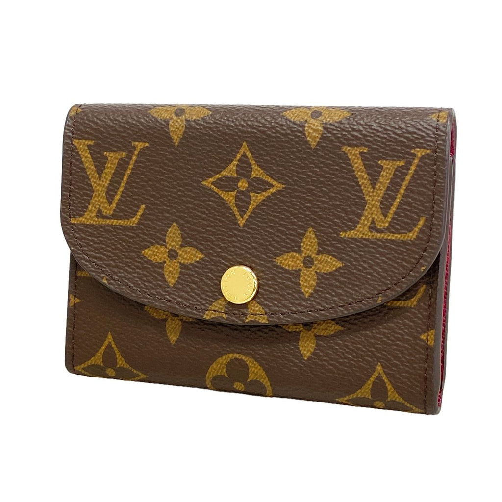 Louis Vuitton Coin Purse Monogram Porte Monnaie Rosalie Brown Fuchsia
