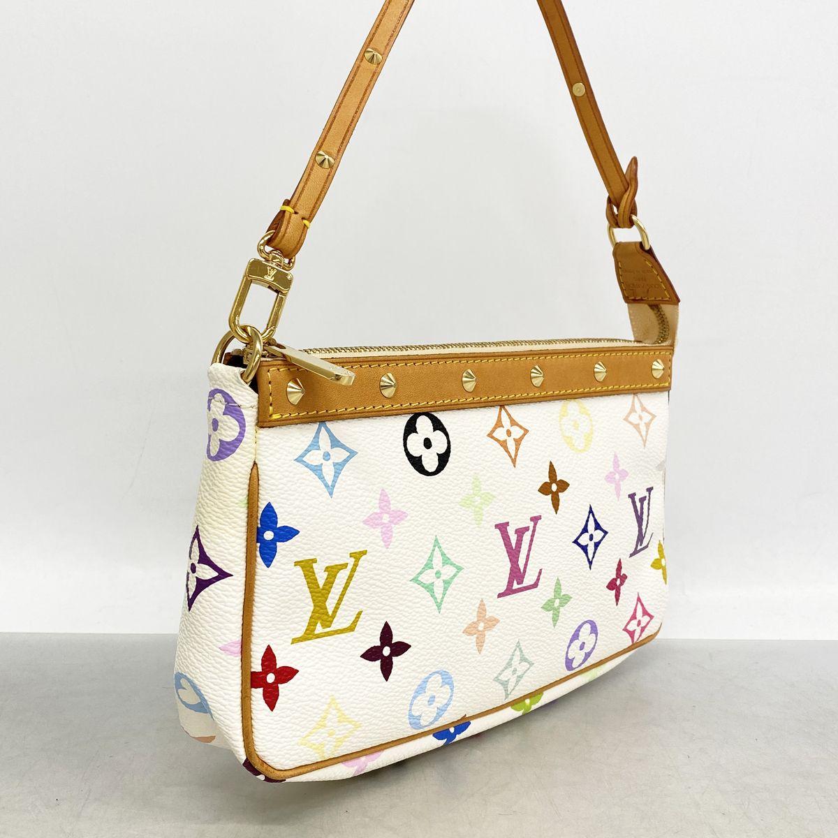 Louis Vuitton Pouch Monogram Multicolor Pochette Accessoires Blanc — view 2
