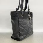 Chanel Tote Bag Paris Biarritz Canvas Black Silver — view 2