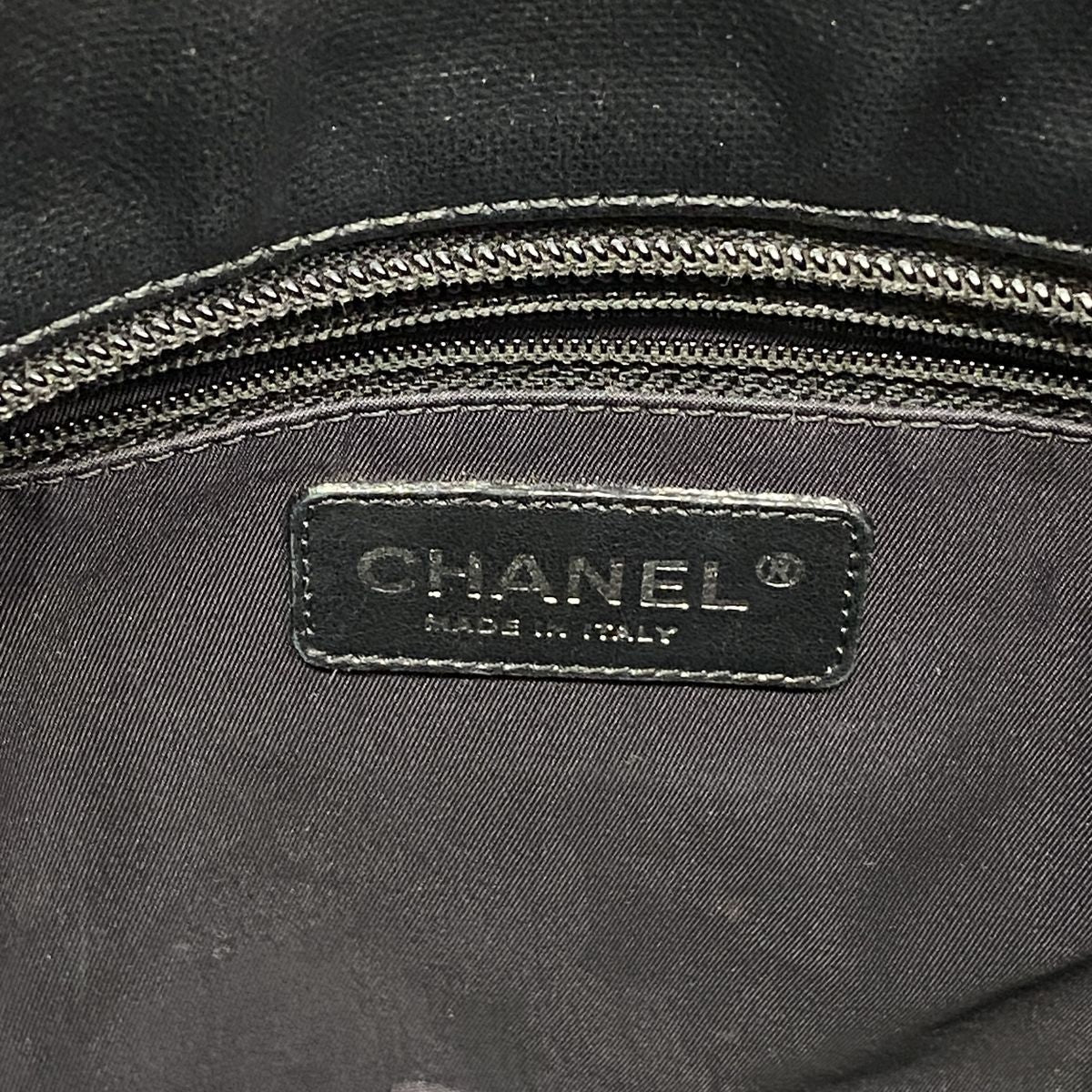 Chanel Tote Bag Paris Biarritz Canvas Black Silver — view 5