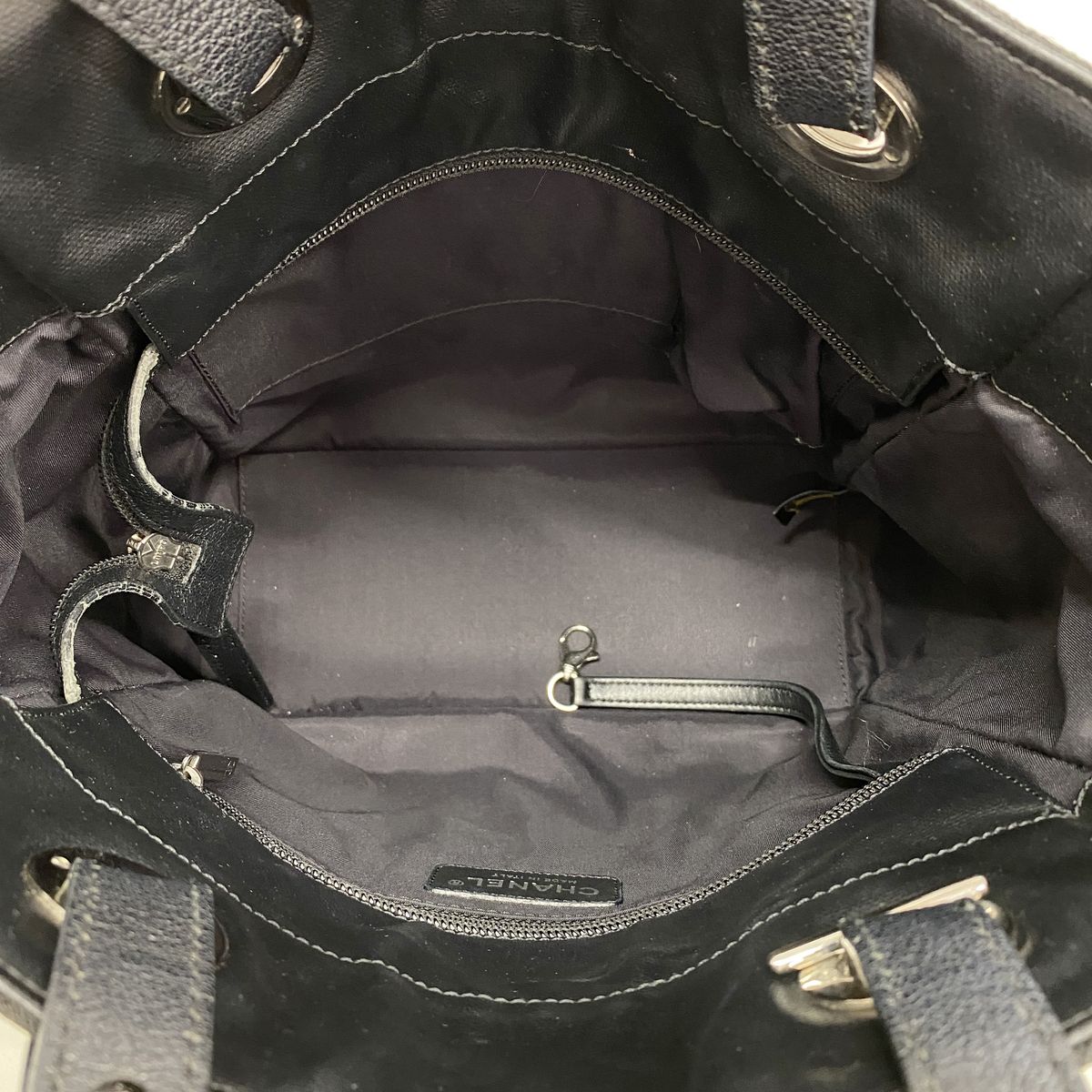 Chanel Tote Bag Paris Biarritz Canvas Black Silver — view 4