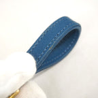 Chanel Shoulder Bag Quilted Leather Blue Gold — view 8