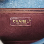Chanel Shoulder Bag Quilted Leather Blue Gold — view 5