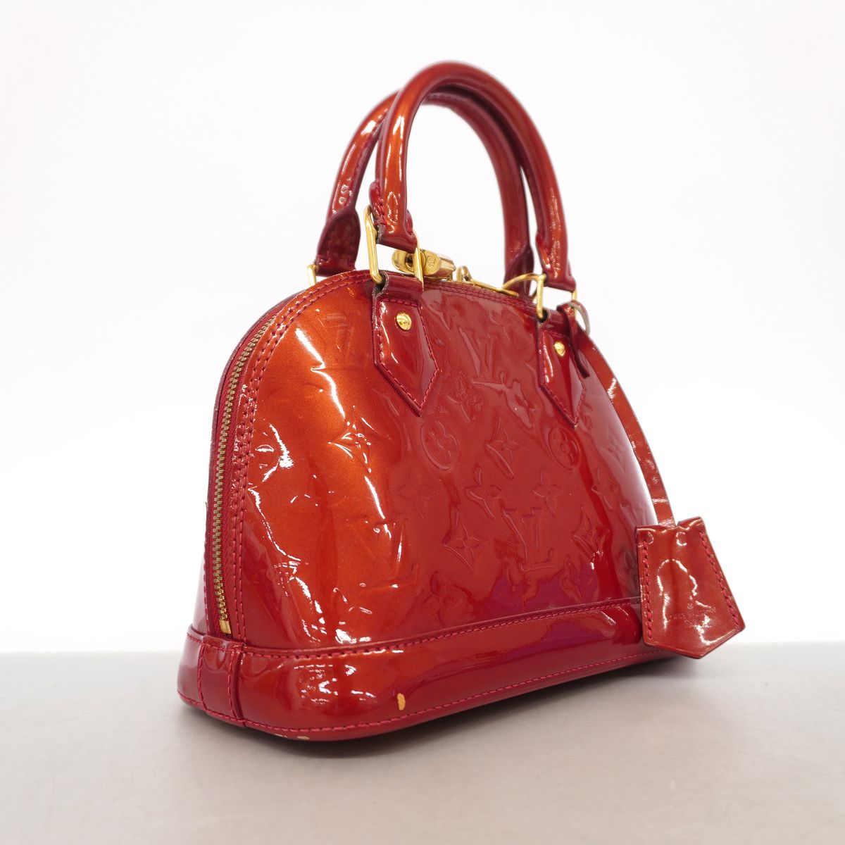 Louis Vuitton Handbag Vernis Alma BB Rouge Grenat Dine — view 2