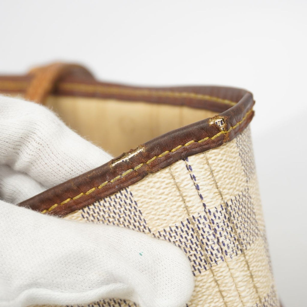 Louis Vuitton Tote Bag Damier Azur Neverfull MM White — view 7