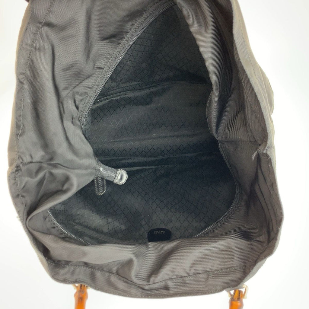 Gucci Bamboo Black Nylon Tote Bag — view 8