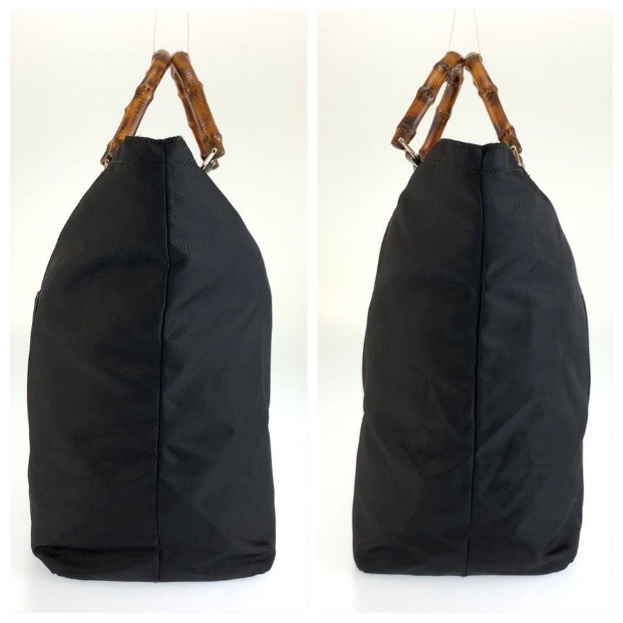 Gucci Bamboo Black Nylon Tote Bag — view 7