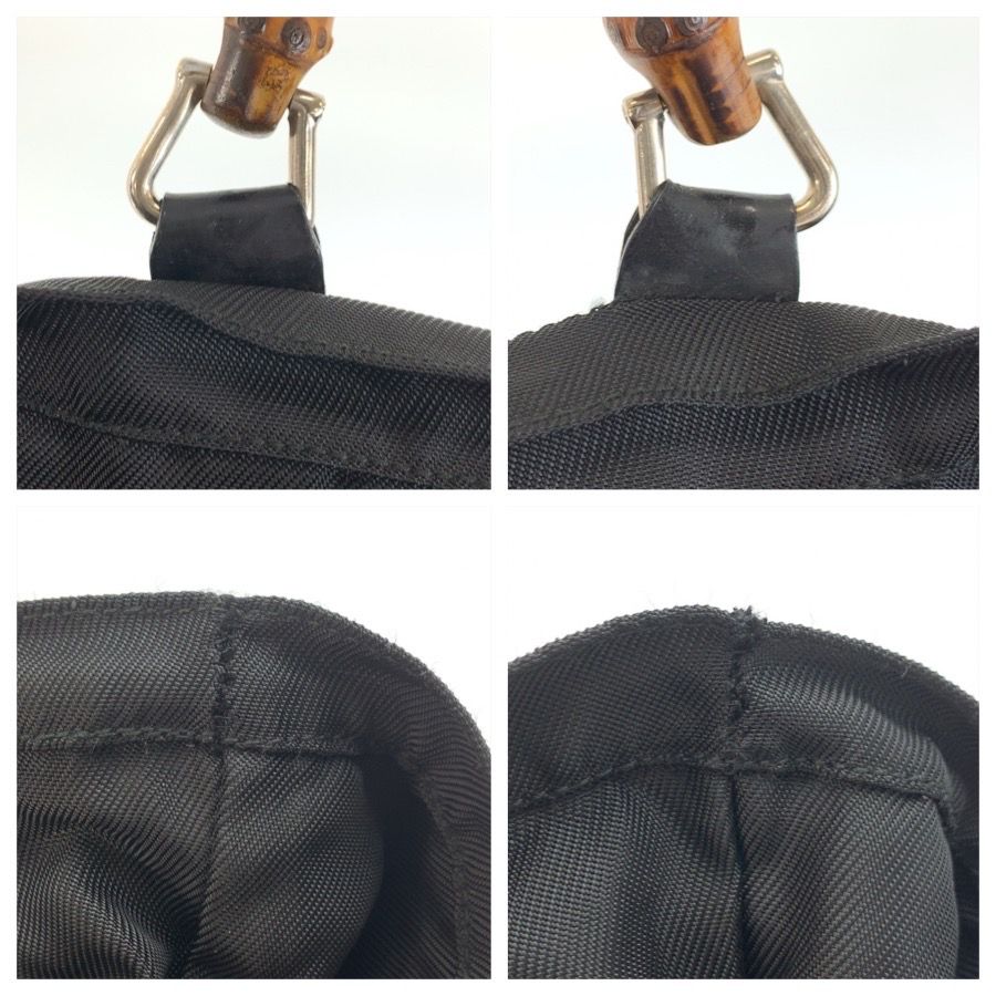 Gucci Bamboo Black Nylon Tote Bag — view 5