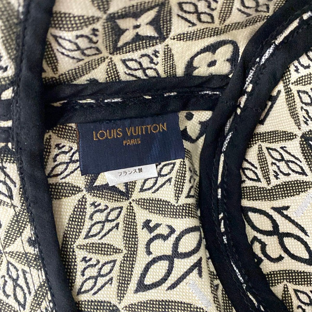 Louis Vuitton Hat Black White Light Blue Cotton Silk — view 5