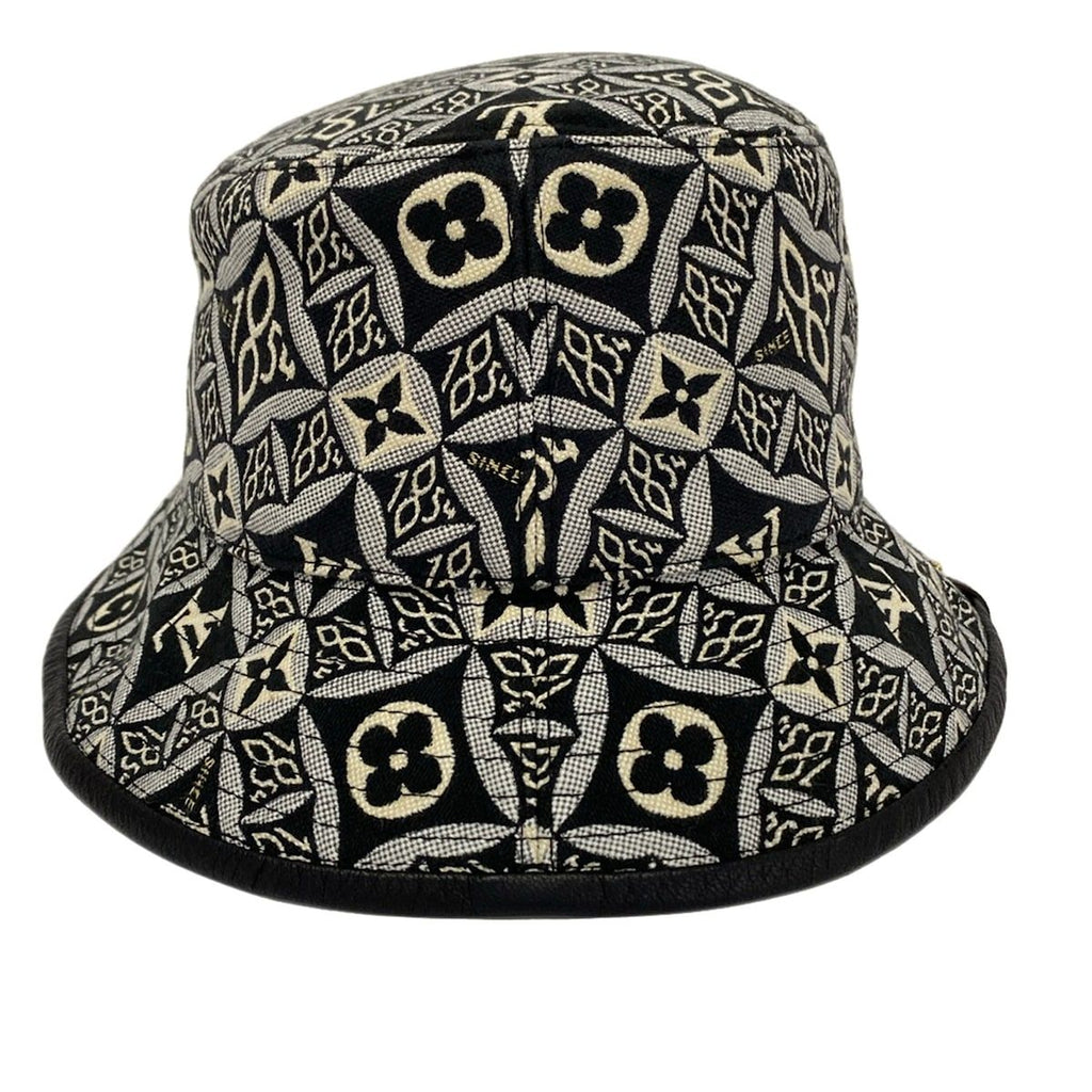 Louis Vuitton Hat Black White Light Blue Cotton Silk — view 3