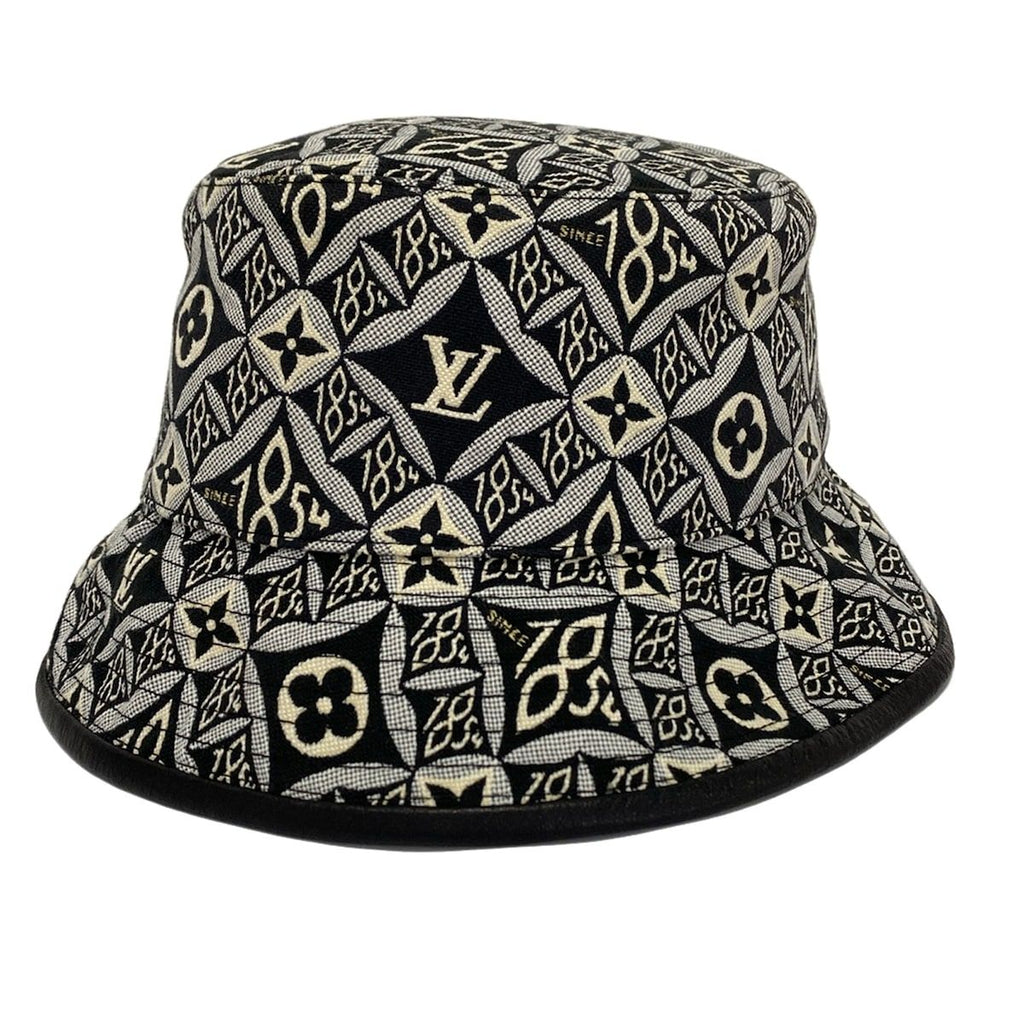 Louis Vuitton Hat Black White Light Blue Cotton Silk