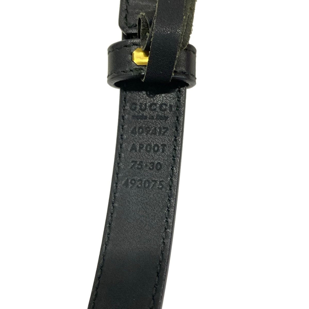 Gucci Belt 75.30 Black Gold GG Marmont Leather — view 4
