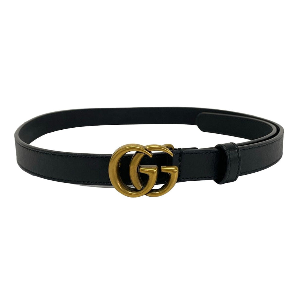 Gucci Belt 75.30 Black Gold GG Marmont Leather