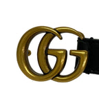 Gucci Belt 75.30 Black Gold GG Marmont Leather — view 3