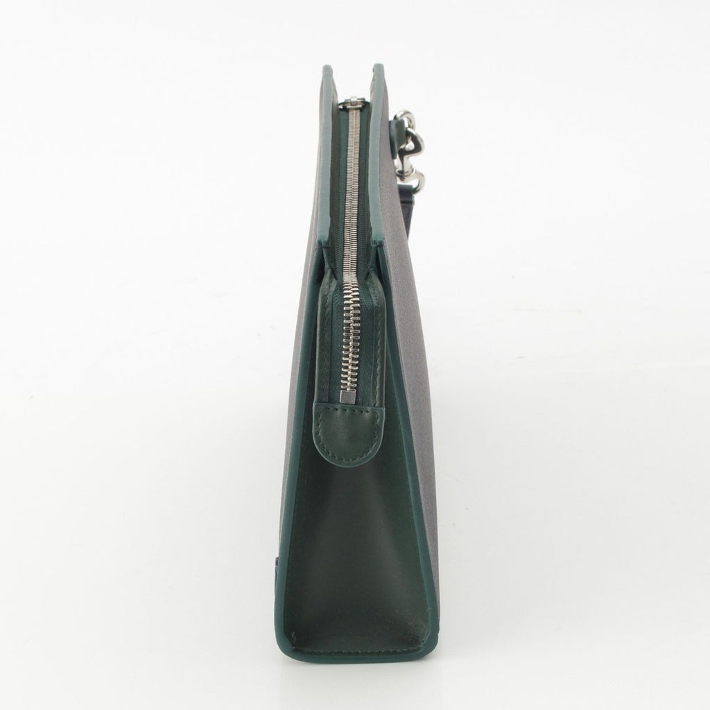 Gucci GG Supreme Medium Bicolor Silver Clutch Pouch Blue Navy Green — view 3