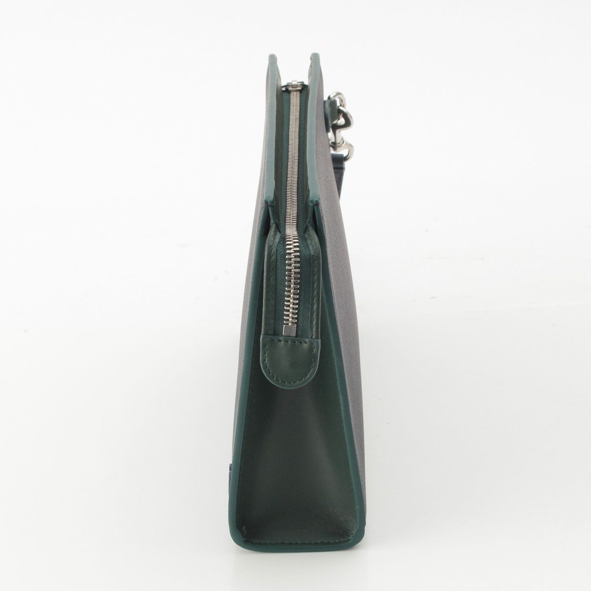 Gucci GG Supreme Medium Bicolor Silver Clutch Pouch Blue Navy Green — view 3