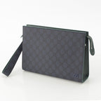 Gucci GG Supreme Medium Bicolor Silver Clutch Pouch Blue Navy Green — view 2
