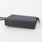 Gucci GG Supreme Medium Bicolor Silver Clutch Pouch Blue Navy Green — view 5