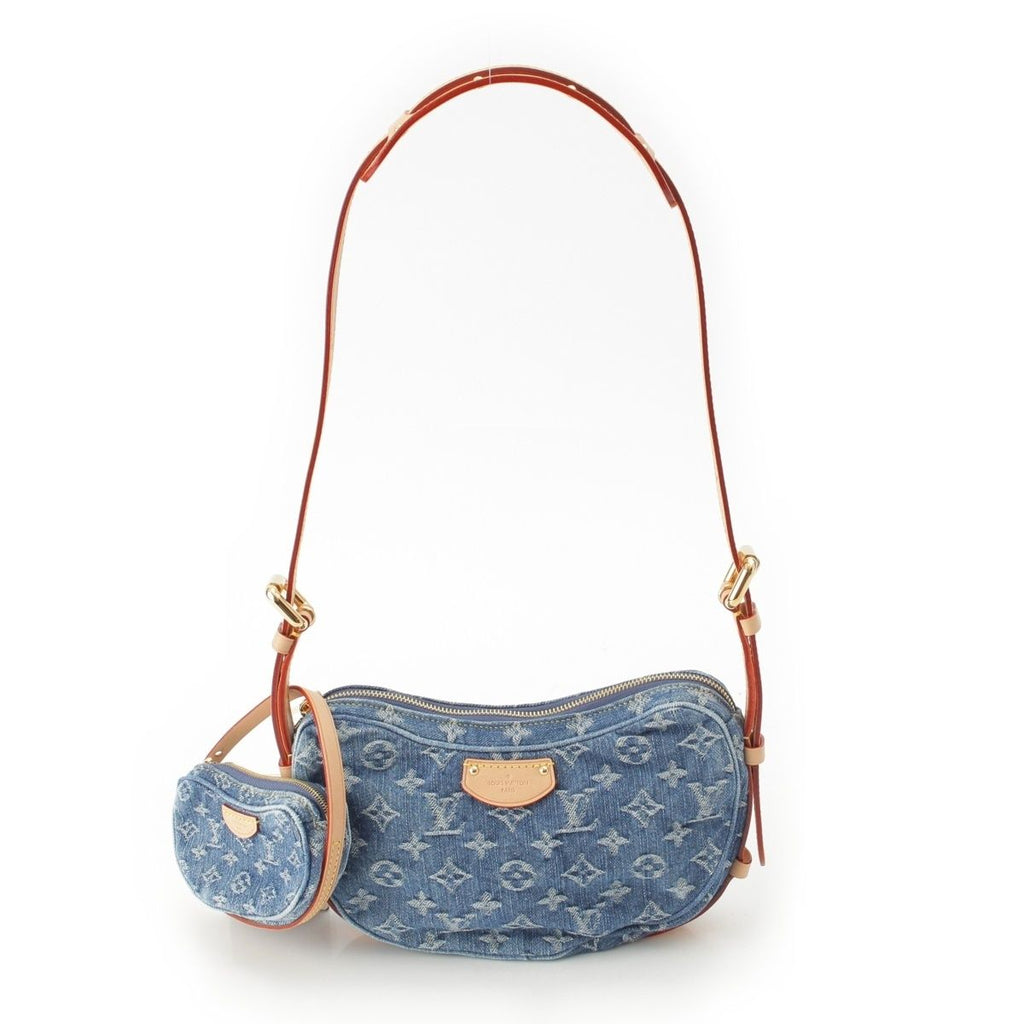 Louis Vuitton Croissant MM Monogram Denim LV Mix Shoulder Bag Blue