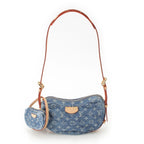 Louis Vuitton Croissant MM Monogram Denim LV Mix Shoulder Bag Blue