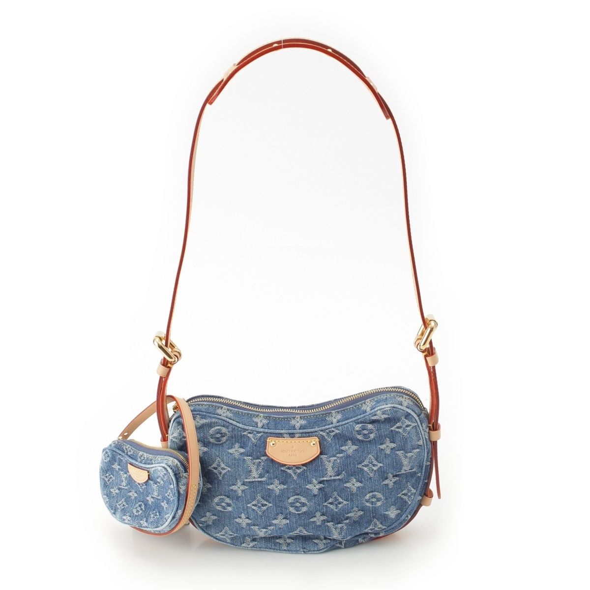Louis Vuitton Croissant MM Monogram Denim LV Mix Shoulder Bag Blue