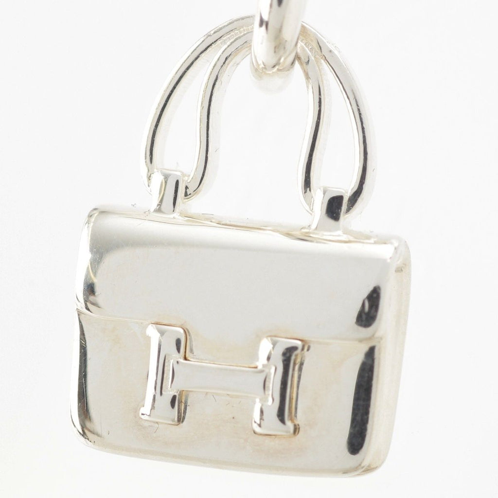 Hermes Amulette Constance H Logo T Bar Necklace Silver — view 4