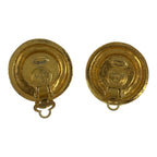 Chanel Vintage CC Logo Gold Plated Faux Pearl Earrings — view 3