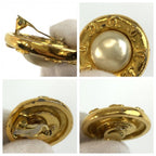 Chanel Vintage CC Logo Gold Plated Faux Pearl Earrings — view 6