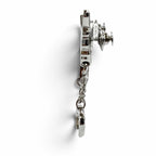 Hermes Buffalo Horn Bon Voyage Pin Brooch Chaine D'ancre Silver Brown Khaki — view 4