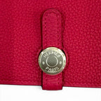Hermes Dogon GM Framboise Togo Silver Sellier Wallet — view 7