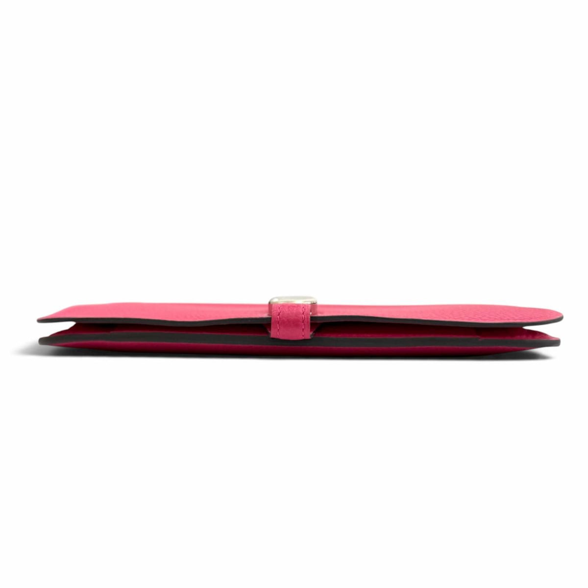 Hermes Dogon GM Framboise Togo Silver Sellier Wallet — view 3