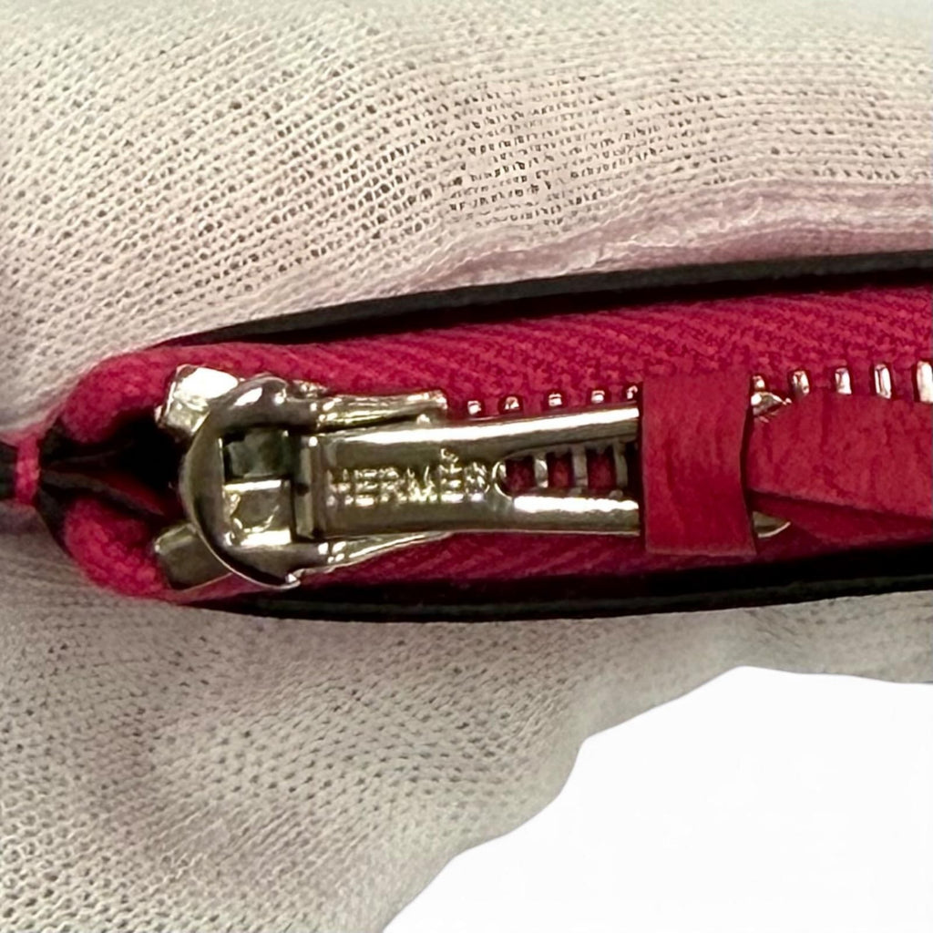 Hermes Dogon GM Framboise Togo Silver Sellier Wallet — view 8