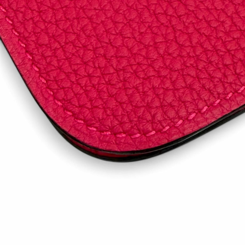 Hermes Dogon GM Framboise Togo Silver Sellier Wallet — view 6