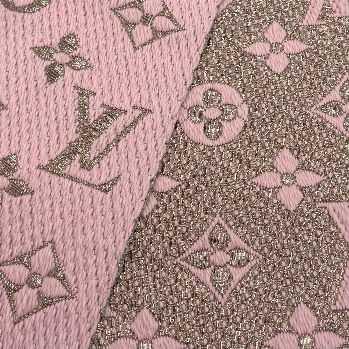 Louis Vuitton Logomania Scarf Shine Wool Silk Blend Rose Ballerine — view 5