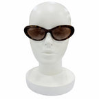 Chanel Logo Leather Cat Eye Sunglasses Brown Marble Gold Demo Lens Eyewear — view 3