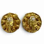 Chanel Vintage Metal Eco Pearl Crystal Bijou Earrings Gold — view 4