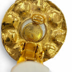 Chanel Vintage Metal Eco Pearl Crystal Bijou Earrings Gold — view 7
