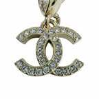 Chanel CC Logo Crystal Bijou Droplet Shape Earrings Gold — view 4