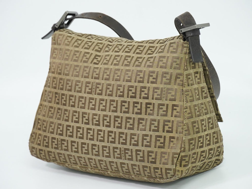 Fendi Mamma Bucket Zucchino Shoulder Bag Canvas Brown — view 2