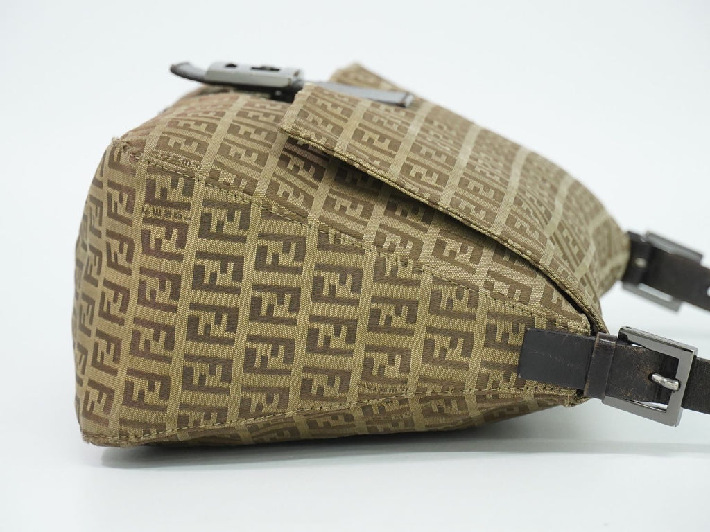 Fendi Mamma Bucket Zucchino Shoulder Bag Canvas Brown — view 4