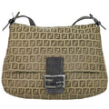 Fendi Mamma Bucket Zucchino Shoulder Bag Canvas Brown
