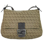 Fendi Mamma Bucket Zucchino Shoulder Bag Canvas Brown