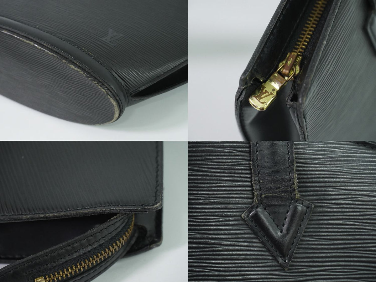 Louis Vuitton LV Saint Jacques Poignet Long Epi Leather Shoulder Bag Noir Black — view 7