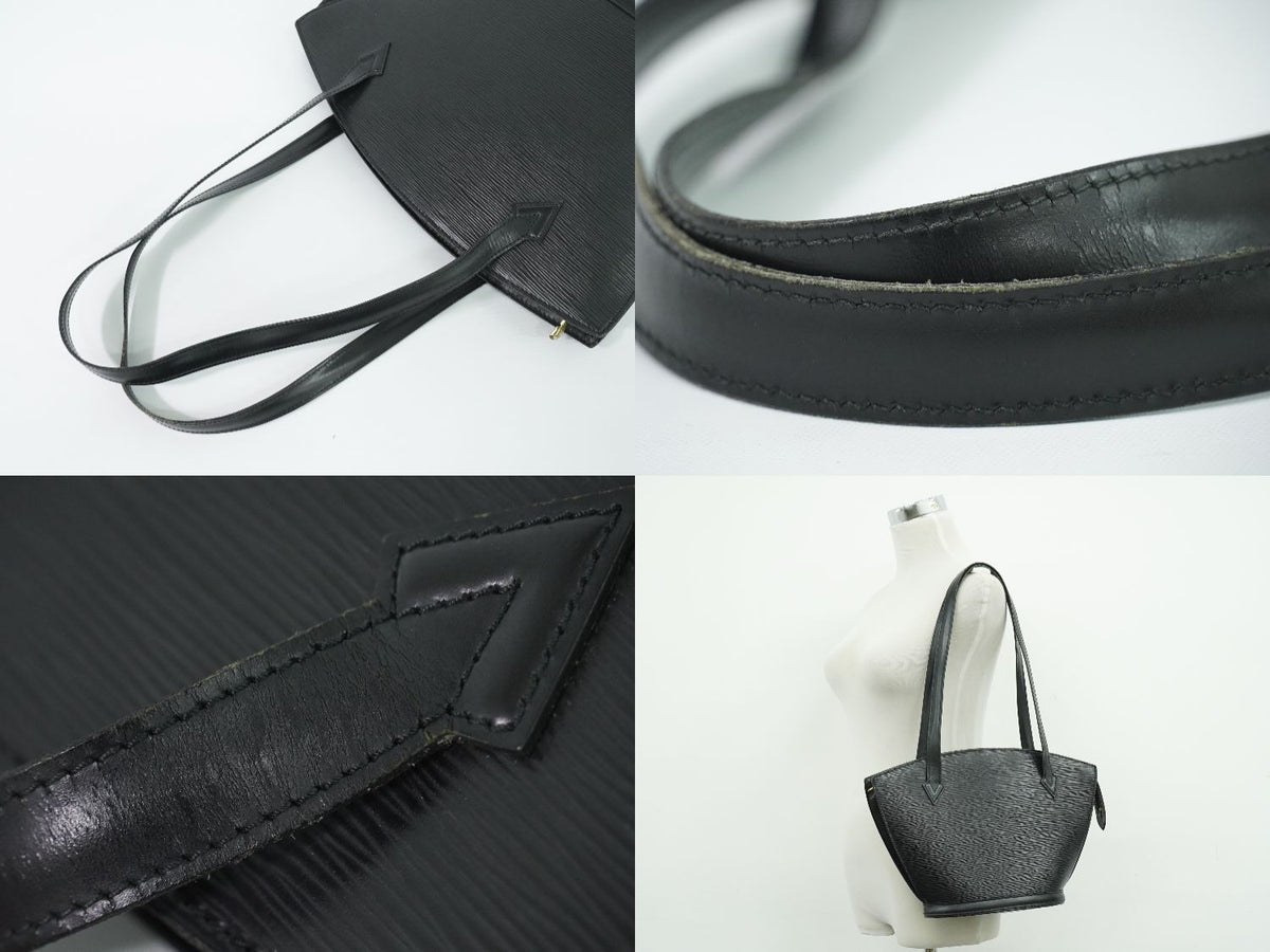 Louis Vuitton LV Saint Jacques Poignet Long Epi Leather Shoulder Bag Noir Black — view 6