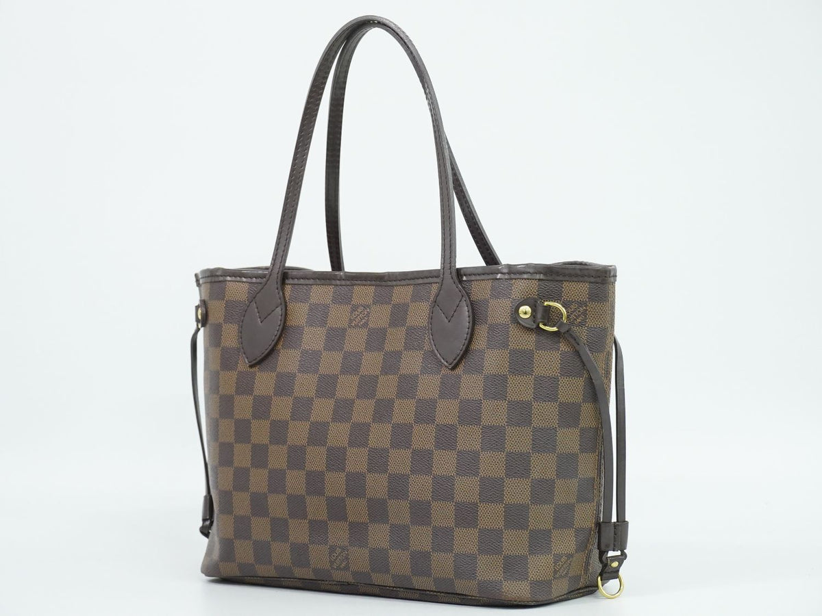 Louis Vuitton LV Vintage Neverfull PM Damier Ebene Shoulder Bag Tote Brown — view 2