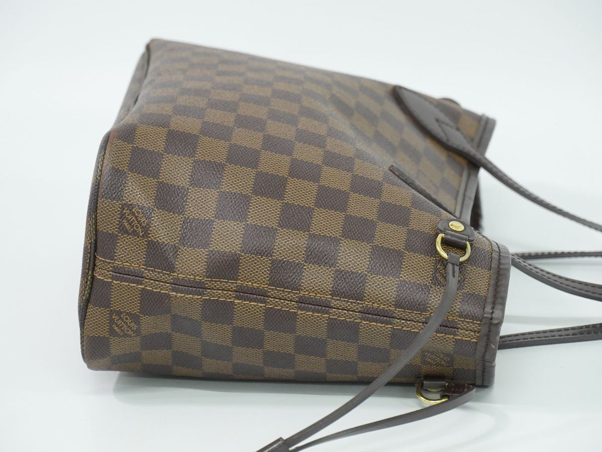 Louis Vuitton LV Vintage Neverfull PM Damier Ebene Shoulder Bag Tote Brown — view 4