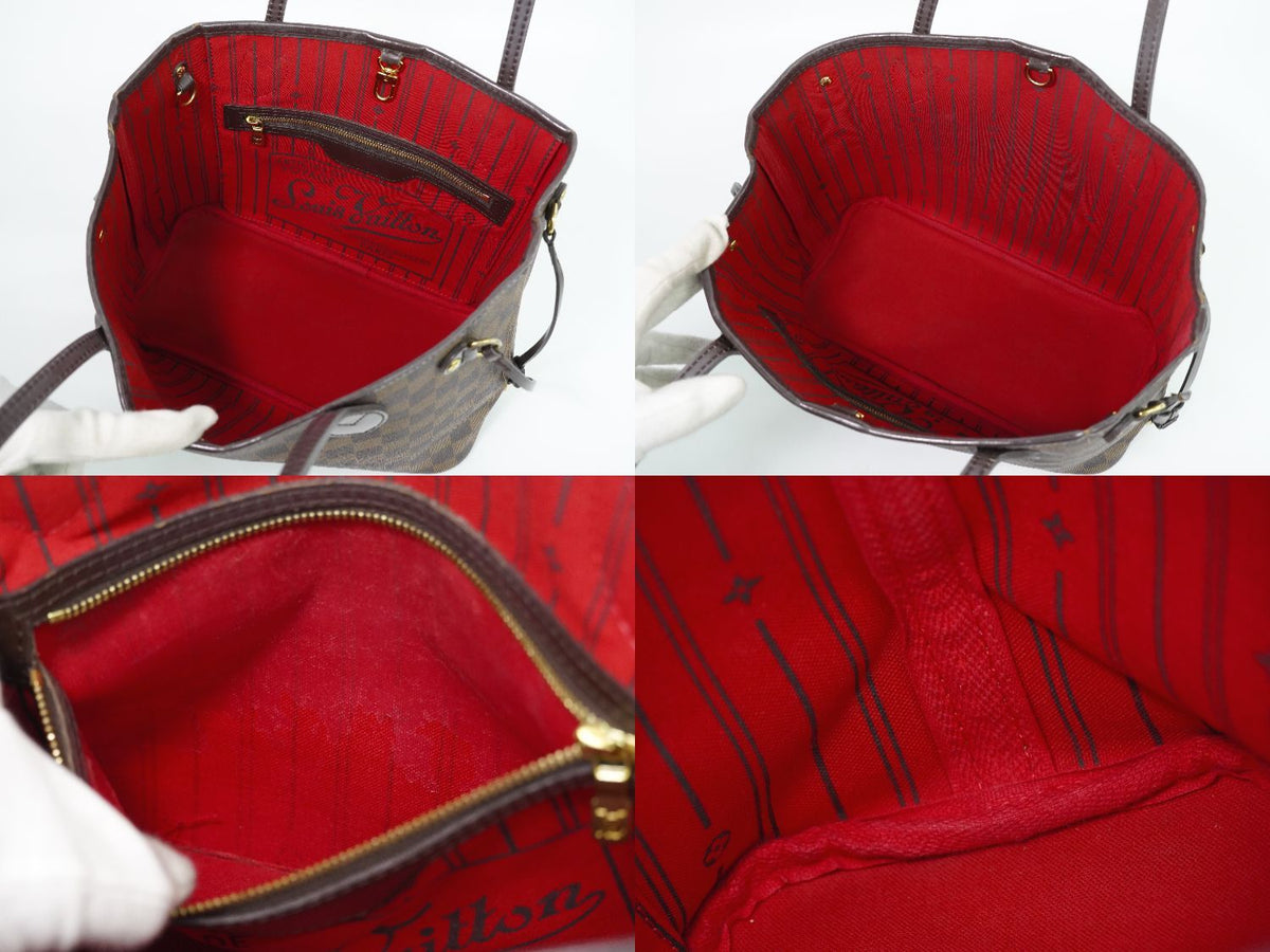 Louis Vuitton LV Vintage Neverfull PM Damier Ebene Shoulder Bag Tote Brown — view 8