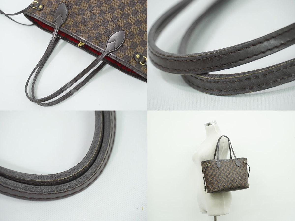 Louis Vuitton LV Vintage Neverfull PM Damier Ebene Shoulder Bag Tote Brown — view 6