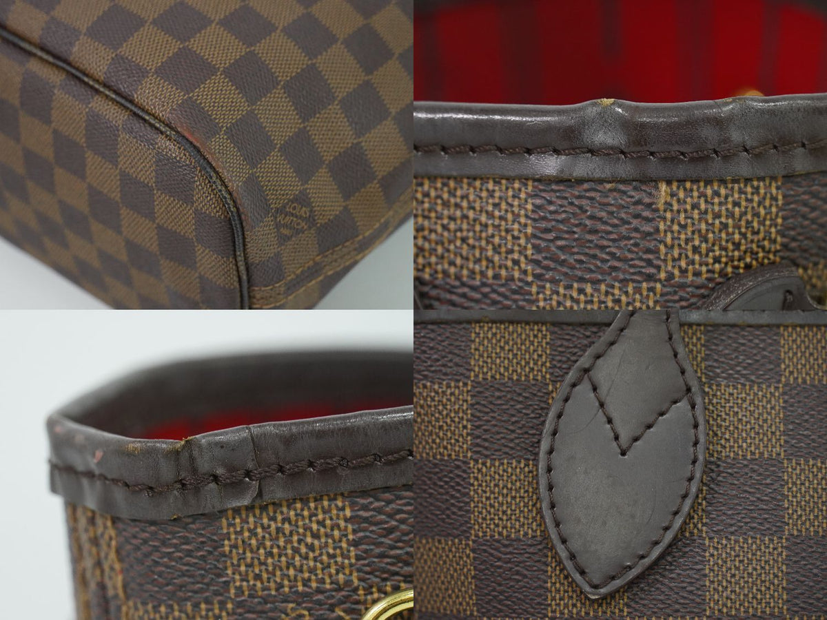 Louis Vuitton LV Vintage Neverfull PM Damier Ebene Shoulder Bag Tote Brown — view 7