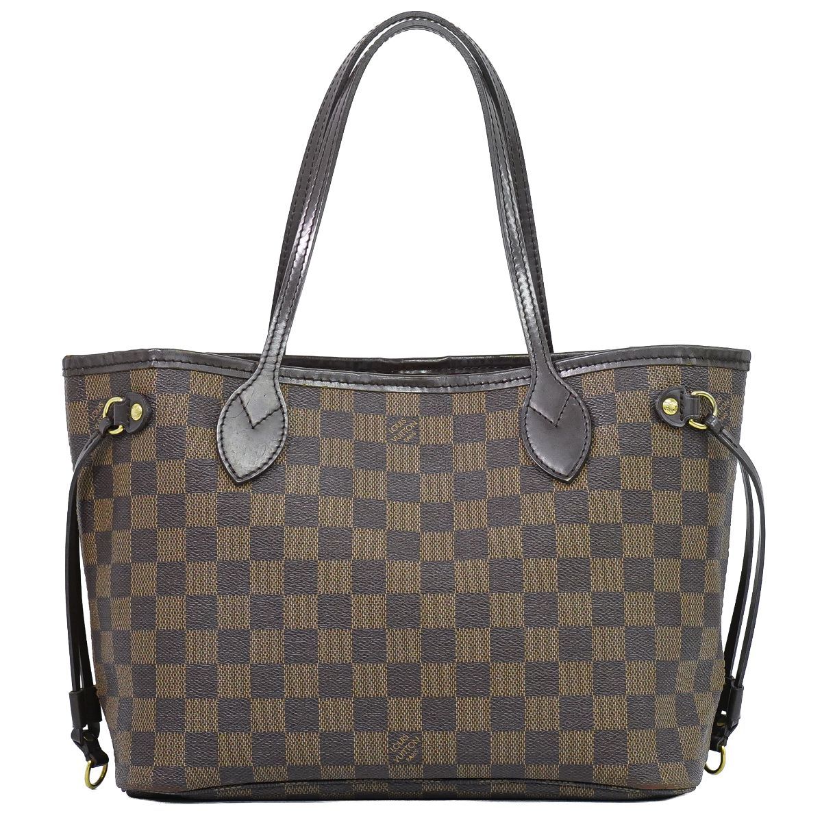 Louis Vuitton LV Vintage Neverfull PM Damier Ebene Shoulder Bag Tote Brown